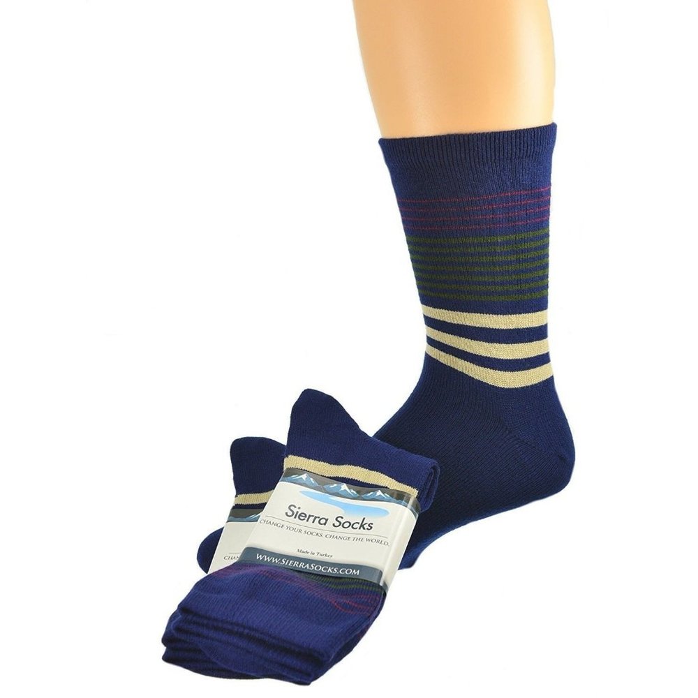 Striped Unisex Hi-Bulk Outdoor Acrylic 2 Pr Socks